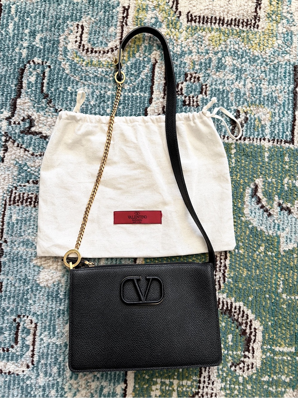 VALENTINO GARAVANI Vlogo Vsling Leather Mini Bag Chain shoulder black